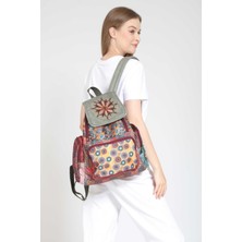 Street Bag Patchwork Tasarım Etnik Otantik Bohem Sırt Çantası Günlük Seyahat Kullanım Parçalı Desen