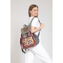 Street Bag Patchwork Tasarım Etnik Otantik Bohem Sırt Çantası Günlük Seyahat Kullanım Parçalı Desen