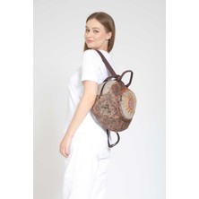 Street Bag Fargin Etnik Otantik Bohem Yuvarlak Nakışlı Sırt Çantası Günlük Seyahat Sırt Çantası