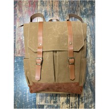 Street Bag Vintage Retro Su Geçirmez Mumlu Kanvas Sırt Çantası Günlük Seyahat Kamp