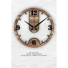 Landi Work Ahşap Sessiz Duvar Saati, Modern Duvar Saati, Oturma Odası Duvar Saati, Mutfak Duvar Saati, Ahşap Mdf Duvar Saati, 42CM-50CM-60CM