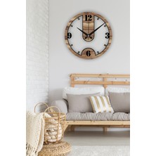 Landi Work Ahşap Sessiz Duvar Saati, Modern Duvar Saati, Oturma Odası Duvar Saati, Mutfak Duvar Saati, Ahşap Mdf Duvar Saati, 42CM-50CM-60CM