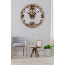 Landi Work Ahşap Sessiz Duvar Saati, Modern Duvar Saati, Oturma Odası Duvar Saati, Mutfak Duvar Saati, Ahşap Mdf Duvar Saati, 42CM-50CM-60CM