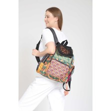Street Bag Patchwork Tasarım Etnik Otantik Bohem Sırt Çantası Günlük Seyahat Kullanım Parçalı Desen