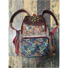 Street Bag Patchwork Tasarım Etnik Otantik Sırt Çantası Günlük Seyahat Kullanım