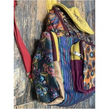 Street Bag Patchwork Tasarım Etnik Otantik Sırt Çantası Günlük Seyahat Kullanım