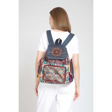Street Bag Patchwork Tasarım Etnik Otantik Bohem Sırt Çantası Günlük Seyahat Kullanım Parçalı Desen
