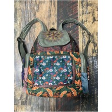 Street Bag Patchwork Tasarım Etnik Otantik Sırt Çantası Günlük Seyahat Kullanım