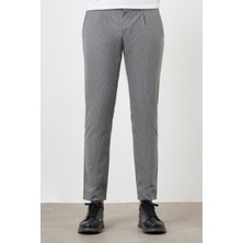 Morven  Erkek Füme Poliviskon Trend Pileli Slim Fit Spor Pantolon
