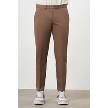 Morven  Erkek Kahve Yazlık Pamuk Yan Cep Dynamic Fit Chino Pantolon