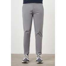 Morven  Erkek Gri Yazlık Pamuk Yan Cep Dynamic Fit Chino Pantolon
