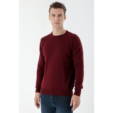 Morven  Erkek Koyu Bordo Basic Bisiklet Yaka Dynamic Fit Rahat Kesim Triko