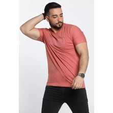 Julude Gülkurusu Kabartma Baskılı Bisiklet Yaka Erkek Tişört P-00009255