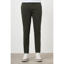 Morven  Erkek Haki Yazlık Pileli Slim Fit Chino Pantolon