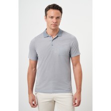 Morven  Erkek Gri Trend Cepli Polo Yaka T-Shirt