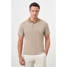 Morven  Erkek Bej Trend Cepli Polo Yaka T-Shirt