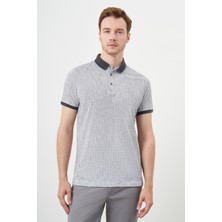 Morven  Erkek Antrasit Trend Compact Rotasyon Baskı Pike Polo Yaka T-Shirt