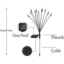 Rosemor 8 Ledli Güneş Enerjili Bahçe Aydınlatma Ateş Böceği  Dış Dekoratif Bahçe Lambaları