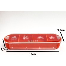 Ilmuka 10CMX3,5CM Günlük Ilaç Muhafaza Kabı (3ADET) Ilaç Kutusu 4öğün Ilmuka (Turuncu)
