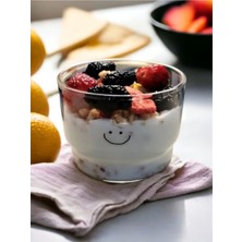 Chance Gift Isıya Dayanıklı Smile Gülen Yüz Detay Cam Bardak Magnolya Kase Expresso Bardağı