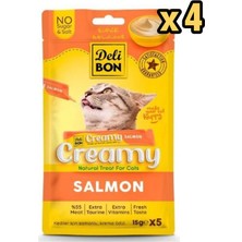 Delibon Creamy Somonlu Kedi Ödül Maması 15 gr 5li x 4 Adet