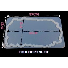 Epoksi Silikon Kalıp / Dikdörtgen Geode Tepsi Kalıbı