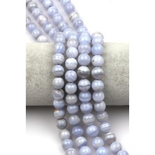 Alibaba Doğaltaş Mavi Kalsedon Doğal Taş Dizi 10 mm Küre Kesim