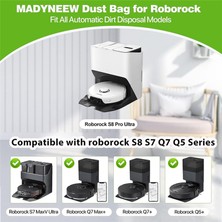 Mauuae Roborock S8+ /s8 Pro Ultra / S7 Maxv Ultra / Q5 / Q5+ / Q7+ / Q7 Max+ Elektrikli Süpürge Torbası Için 8 Adet Toz Torbası Değiştirme (Yurt Dışından)