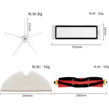 Mauuae Darı Taş Süpürme Makinesi Aksesuarlarına Uygun Yan Fırça S5MAX/S6PURE/E5 Ana Fırça Kapağı Bez Filtre Çekirdeği (Yurt Dışından)