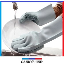 Candy Shine Tırtıklı Sihirli Silikon Bulaşık Eldiveni Pratik Kolay Temizlik