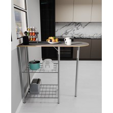 Güzelkan Madeni Eşya Mutfak Bar Masa 2 Kişilik Mutfak Masası Gri Mebran Kaplama 1299