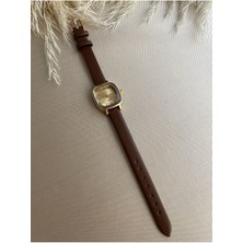 Quartz Retro Minimal Vintage Deri Kordon Kadın Kol Saati Eskitilmiş Kasa