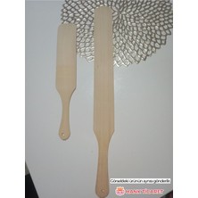 Hank 1 Adet Uzun 1 Adet Kısa Ahşap Çevirgeç Spatula Bazlama, Pizza, Yufka Çevirgeci