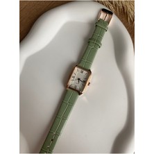 Quartz Bs Stıll Minimal Vintage Kadın Kol Saati Retro Yeşil Kordon 1 Adet