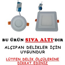 Çift Renkli Çap:24,5cm Sıva Altı Yuvarlak 24 Watt (18+6) LED Spot Armatür 3000K (Gün Işığı)