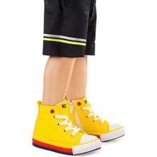 Kiko Kids Tinna Bağcıklı Erkek Bebek Boğazlı Keten Spor Ayakkabı Sarı