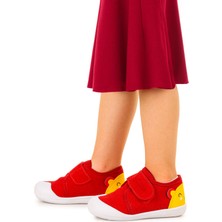 Kiko Kids Catly Cırtlı Kız Bebek Ilk Adım Panduf Ayakkabı Kırmızı