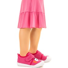 Kiko Kids Cookie Cırtlı Kız Bebek Ilk Adım Panduf Ayakkabı Fuşya