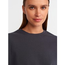 Dilvin 31017 Kısa Kollu Pamuklu T-Shirt-Antrasit