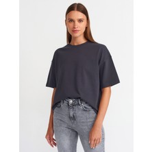 Dilvin 31017 Kısa Kollu Pamuklu T-Shirt-Antrasit