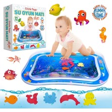 Mediterian Lacivert Bebek Su Matı Tummy Time Aktivite Oyuncağı Su Havuzu 1+ Yaş