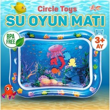 Mediterian Lacivert Bebek Su Matı Tummy Time Aktivite Oyuncağı Su Havuzu 1+ Yaş