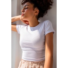 Lonca Fitilli Bisiklet Yaka Basic Tshirt