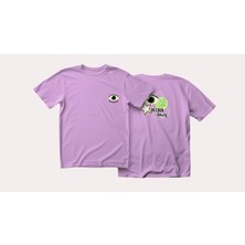 Helios Haute All Eyes On Me Tasarım Relaxed Fit Erkek Ön-Arka Baskılı Tişört