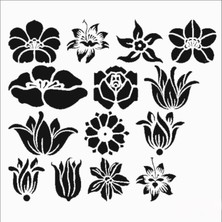 Stencil Sarayi Boyama Şablon Çiçek ve Meyve - 8350