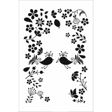 Stencil Sarayi Boyama Şablon Çiçek ve Meyve - 8048