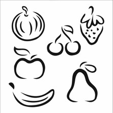 Stencil Sarayi Boyama Şablon Çiçek ve Meyve - 8009