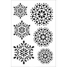 Stencil Sarayi Boyama Şablon Çiçek ve Meyve - 4592