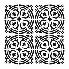 Stencil Sarayi Boyama Şablon Damask Çini Mandala - 4698