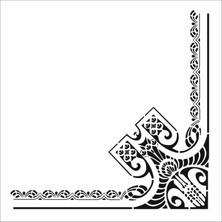 Stencil Sarayi Boyama Şablon Köşe - 8535